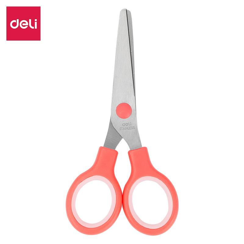 Ножницы детские Deli E6007, сталь, круглые ручки, 132 мм, цвет ассорти