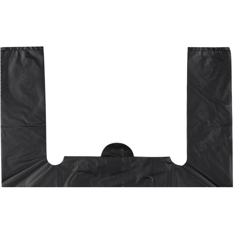 Пакет-майка ПНД 38+20х68 см, 15 мкм, 200 шт/уп, черный