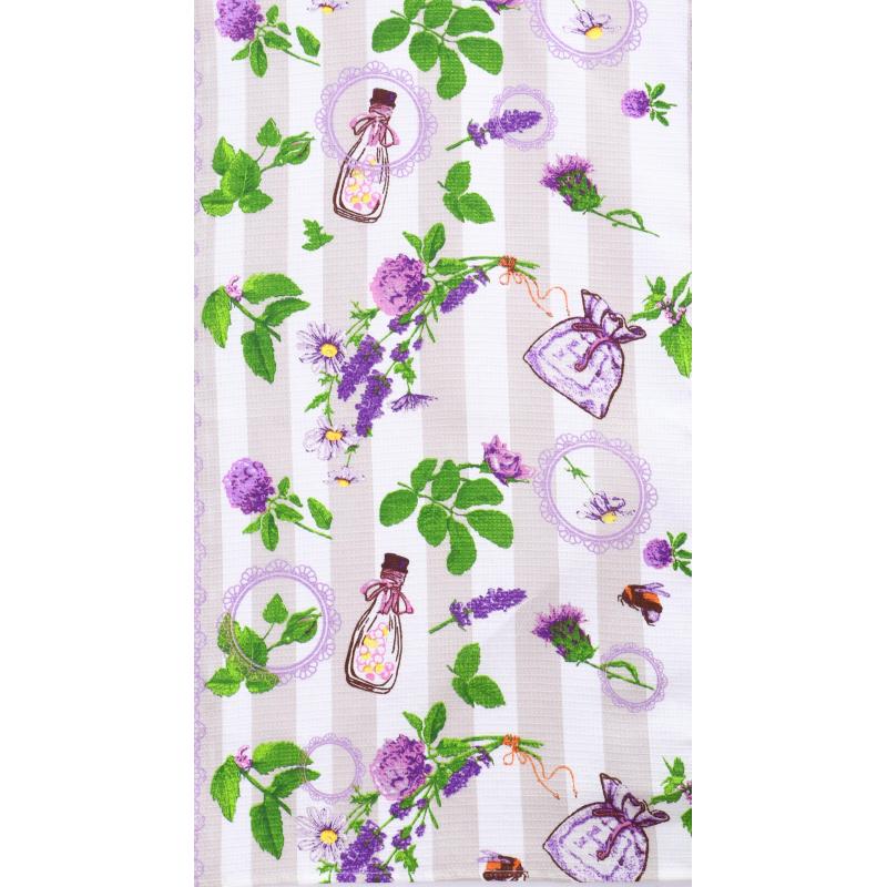 Полотенце кух. вафельное 35x60 160гр/м2, Лавандовое поле ассорти, 10 шт