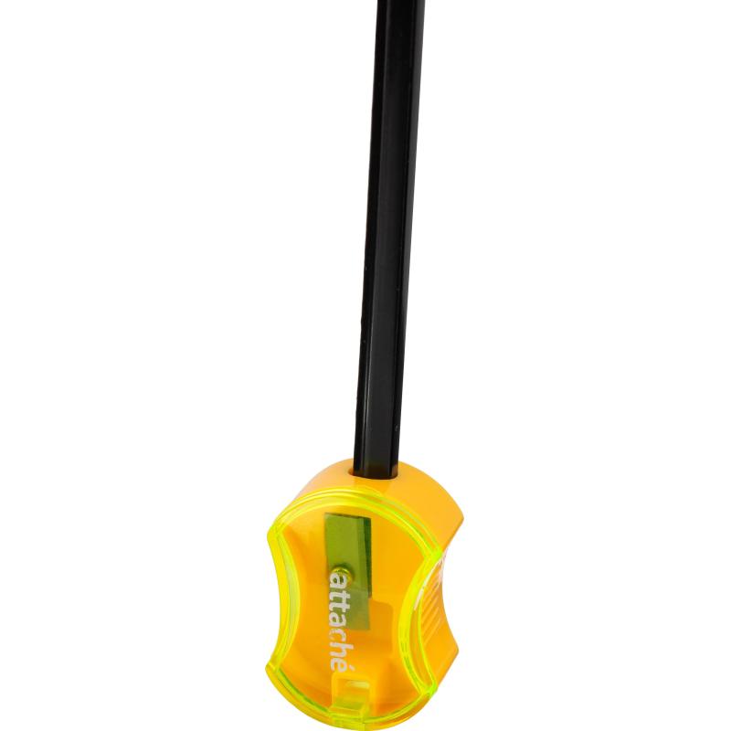 Точилка Attache, 1 отверстие, с контейнером, эргономичн, в ассорт