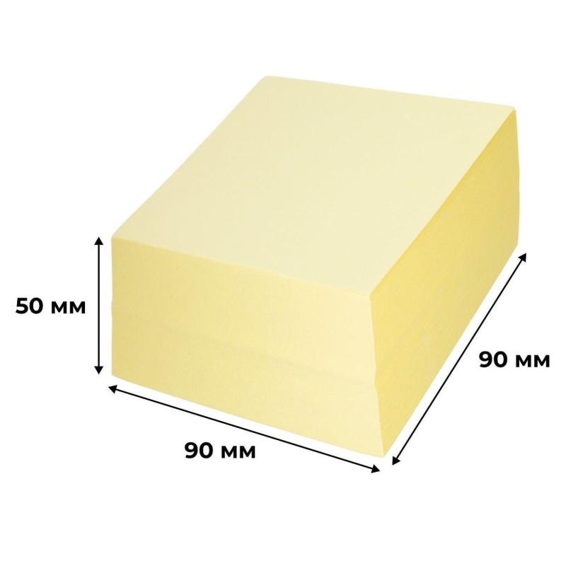 Блок для записей Комус BC 90х90х50 желтый пастель 80г на склейке