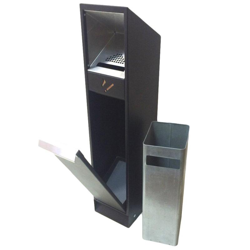 Урна-пепельница стальная Норд черная 250х1000мм объем 15 л