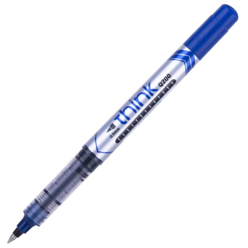 Роллер Deli Think, шарик 0,5 мм, линия 0,35 мм, синий EQ20030