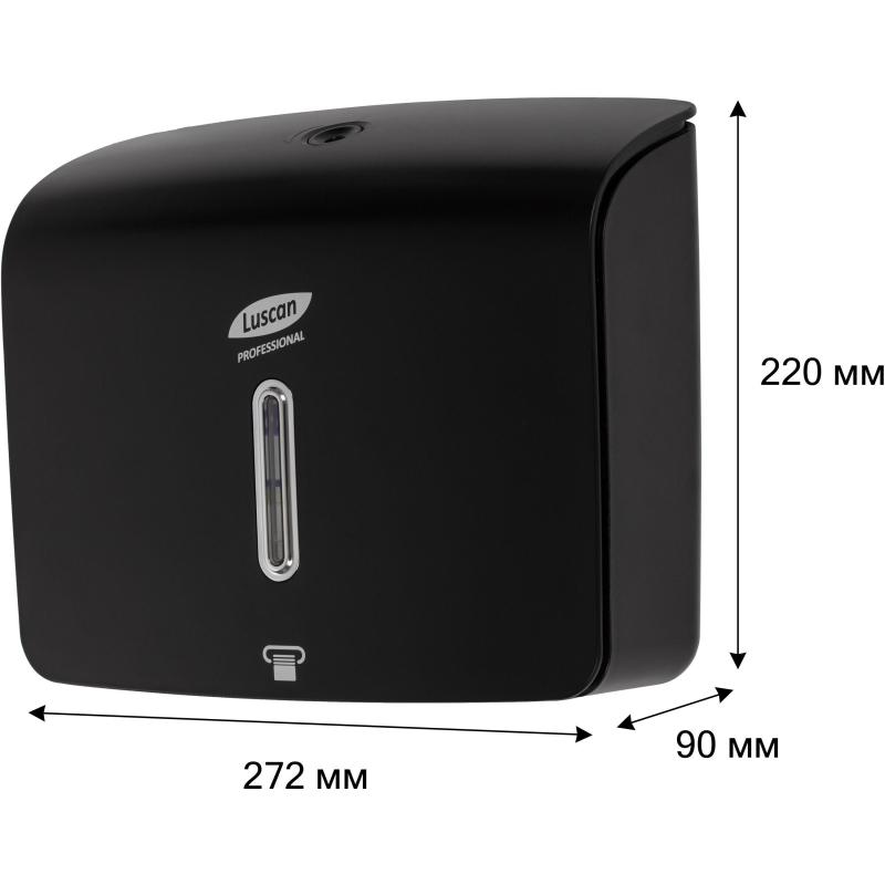 Диспенсер для полотенец лист Luscan Prof Etalon Z-слож черный 151060