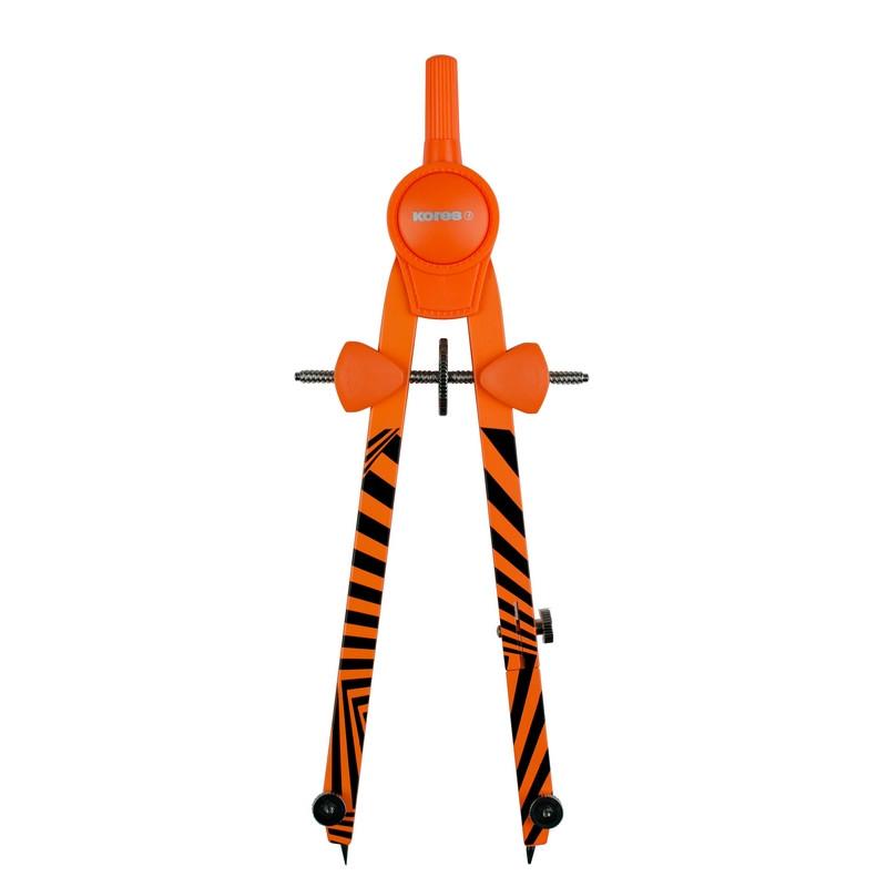 Циркуль Kores неоновый 170мм d260мм , цвета в асс, пл пенал