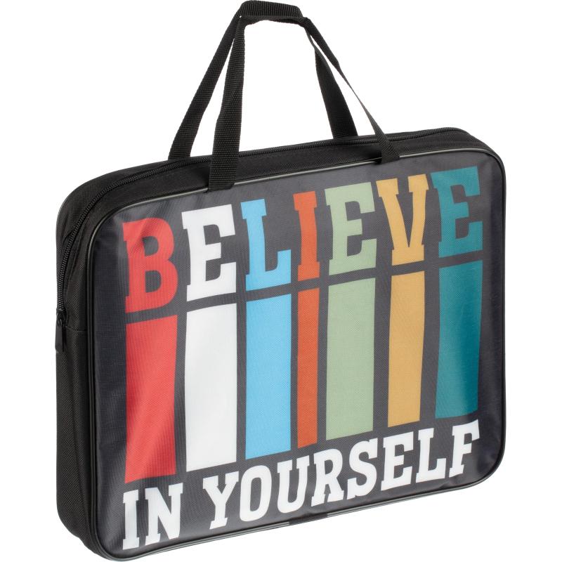 Папка школьника А4 с ручками + твердое дно, ШИРОКАЯ,ПШ-11, ВЕРЬ В СЕБЯ 2023