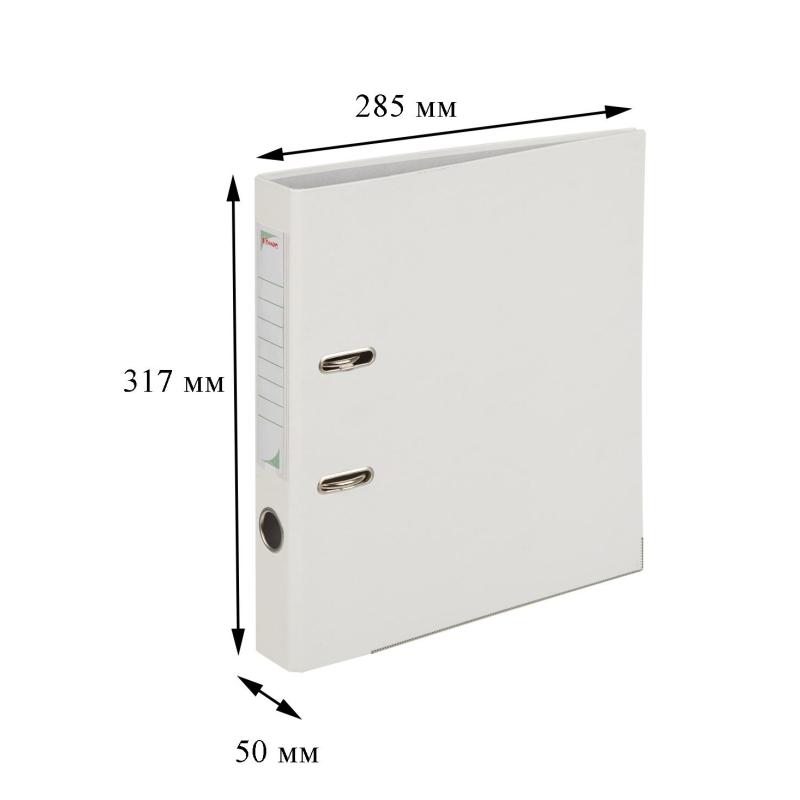 Папка-регистратор Комус Экономи 50мм белый жасмин,ПБП1,карм.кор.,мет.уг
