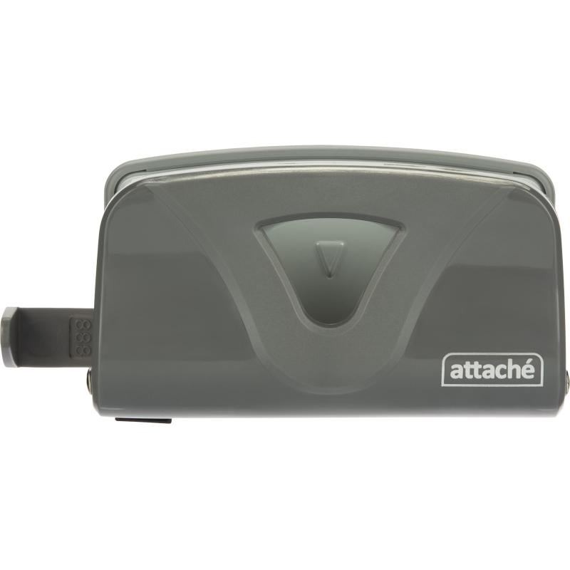 Дырокол Attache Smart до 15 листов, линейка, пластик, серый