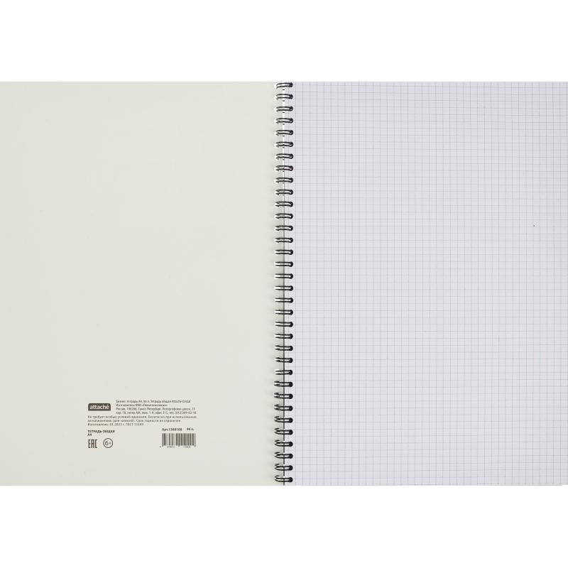 Тетрадь общая Attache Cristal,96л,клет,А4,спир,обл.мел.карт