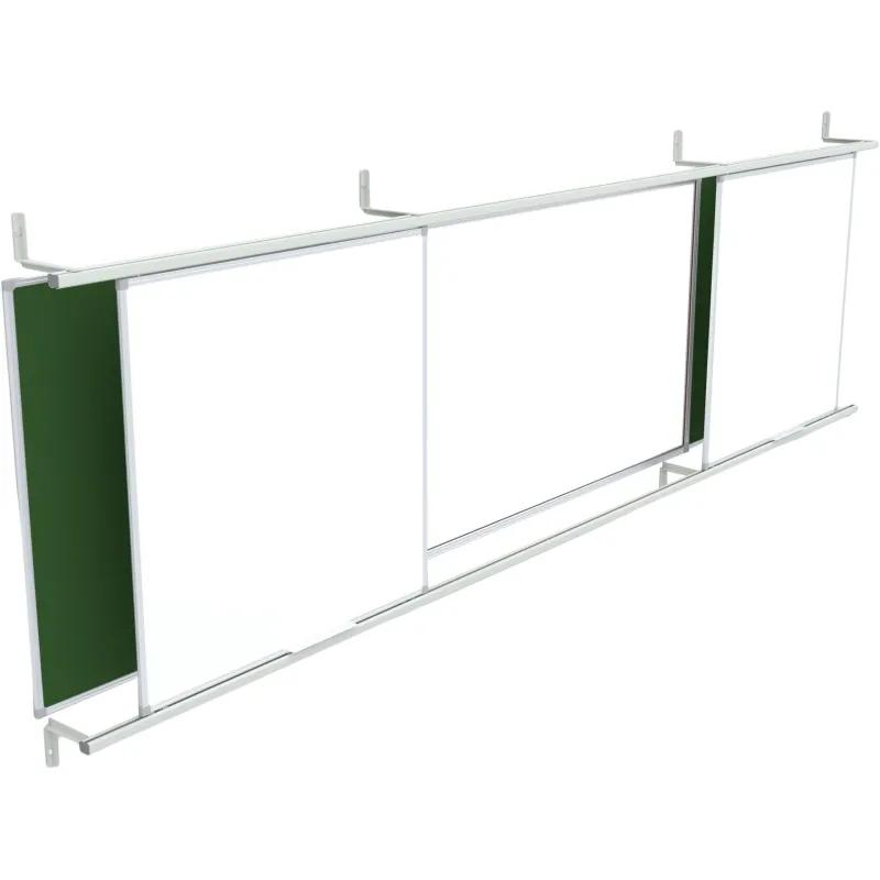 Доска раздвижная магнитно-маркер/мелов Attache 100х300 4хсекц.под инт.сист