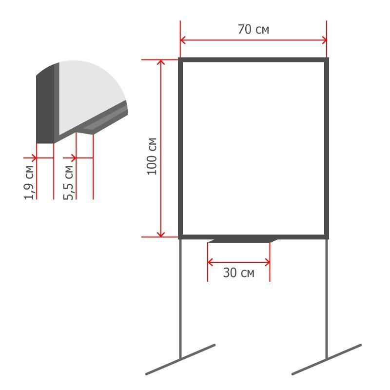 Доска магнитно-маркерная(бел)/меловая(зелен) Attache Twist 100х70вращ,ролик