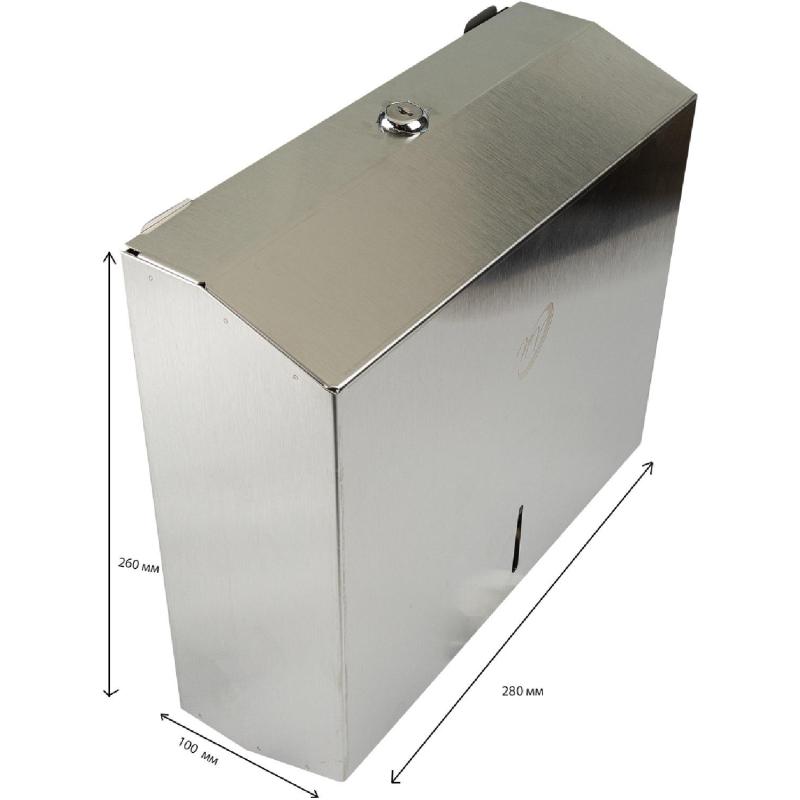 Диспенсер для полотенец лист Z, нерж. сталь, матовый, с ключом NV-2518