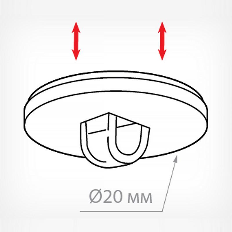 Держатель круглый потолочный на двухстороннем скотче MBR, 50шт.уп