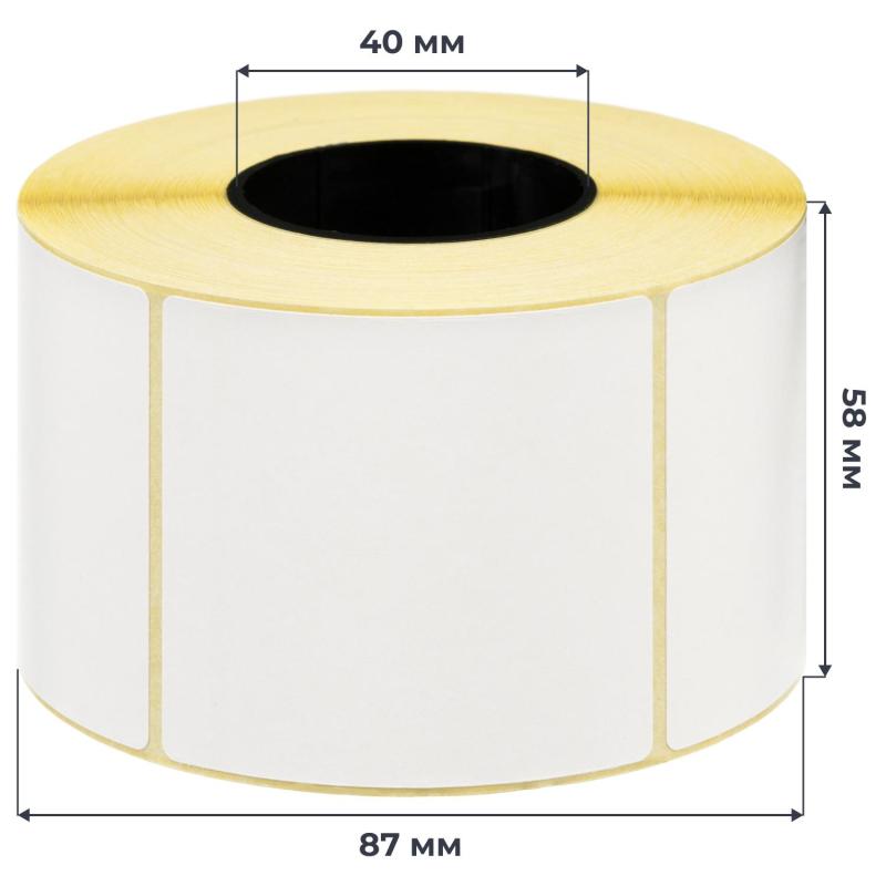 Термотрансферные этикетки ПГЛ 58х60, 700 шт/рул, вт.40, 40 рул/уп