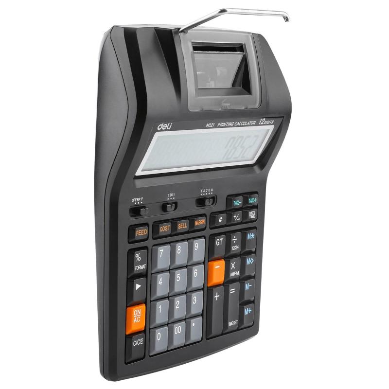 Калькулятор печатающий Deli EM121-EU,12-разряд, 172x203x55мм, черный