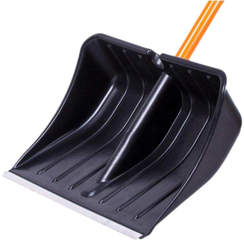Лопата д/уб снега РусТрейд Пума пласт/ковш ал/черен 47,5х35х145см доп ручк