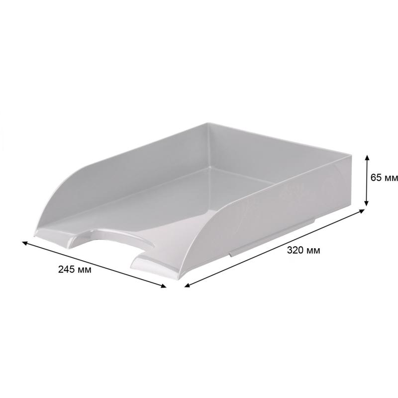 Лоток горизонтальный для бумаг Комус Русская Серия темно-серый
