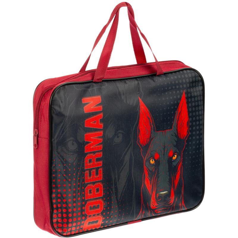 Папка школьника А4 с ручками + твердое дно, ШИРОКАЯ,ПШ-11, DOBERMAN