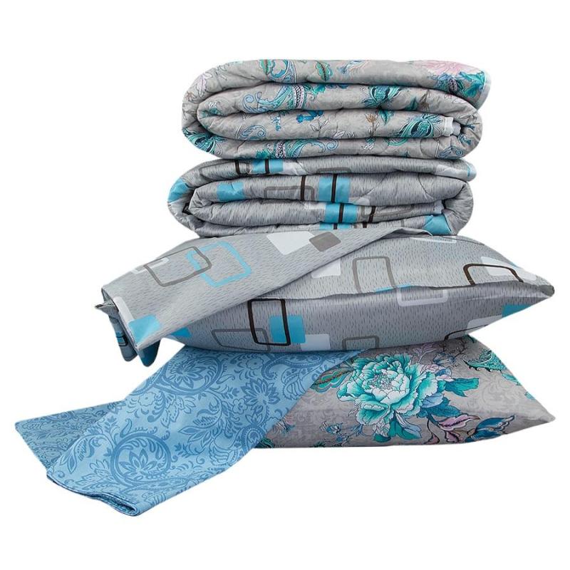 Набор спальный Летний 1,5сп (одеяло, 2 нав.-70х70, простынь- ПЭ 100%), микс