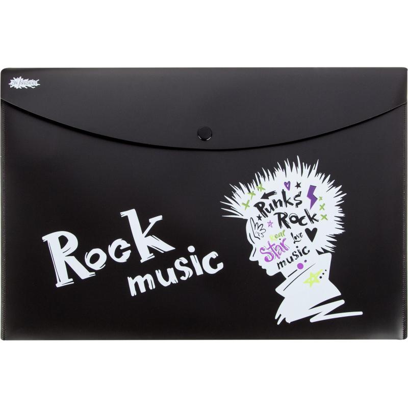 Папка-конверт на кнопке А4 №1 School Аниме Панк, 180 мкм, 3шт/уп