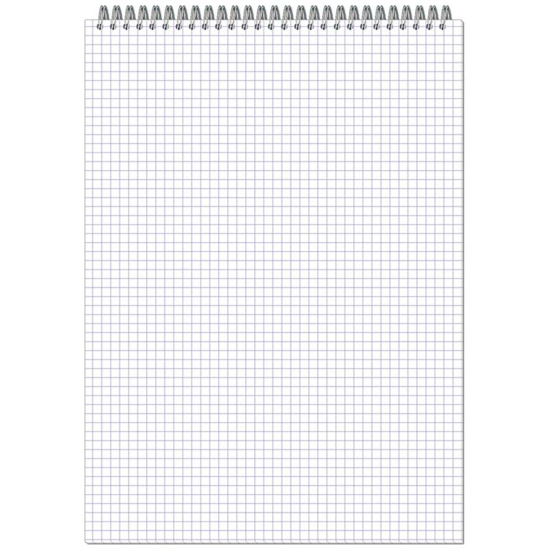 Блокнот 40л,А4,мет.гребень,однотонная обл.,ВДлак,в ассортименте