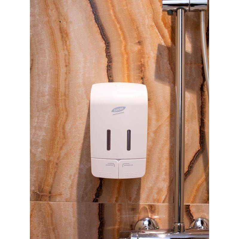 Дозатор для жидкого мыла Luscan Professional Etalon 2x550мл белый