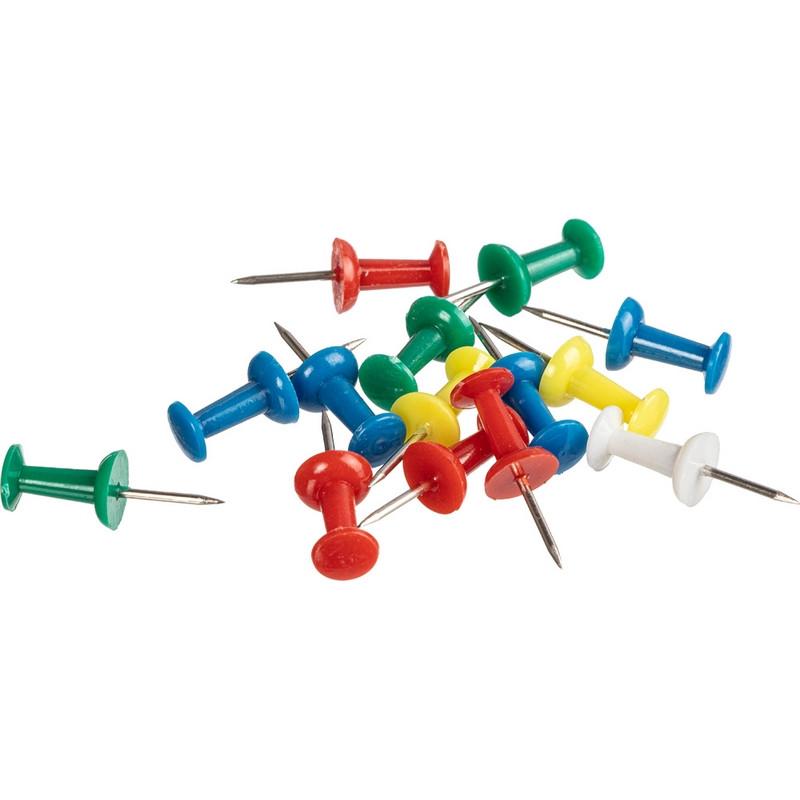 Кнопки силовые д/пробковых досок, пластик, ассорти,50шт/уп
