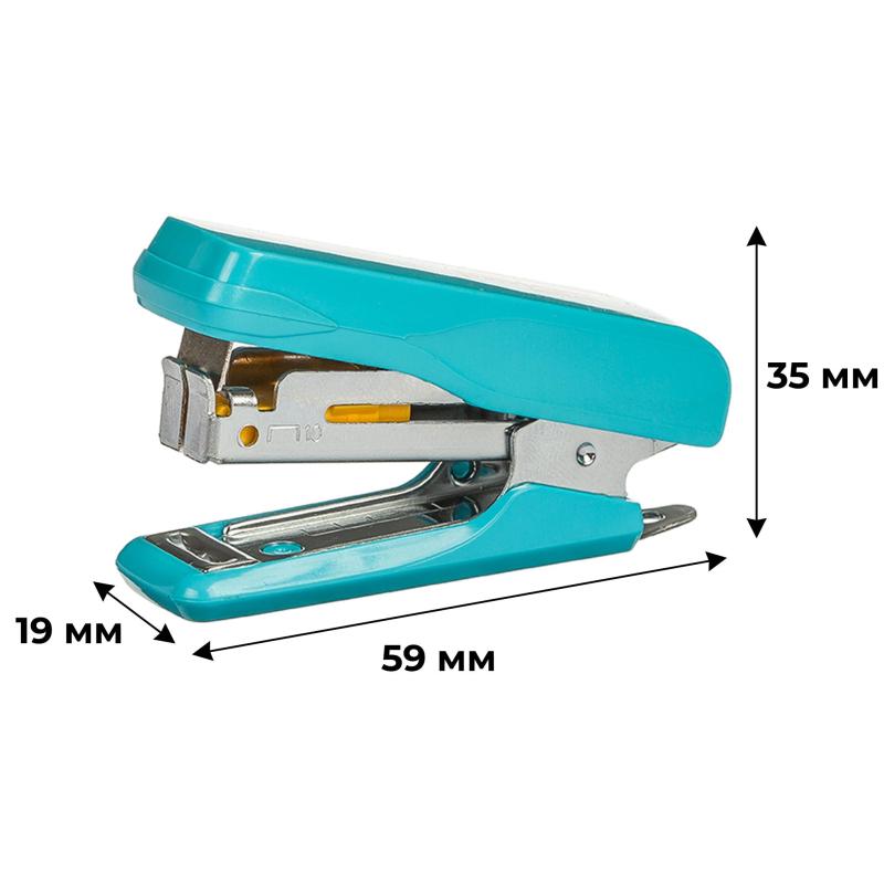 Степлер -мини Комус PSLBL1010 (№10) до 10 лист., пластик, голубой