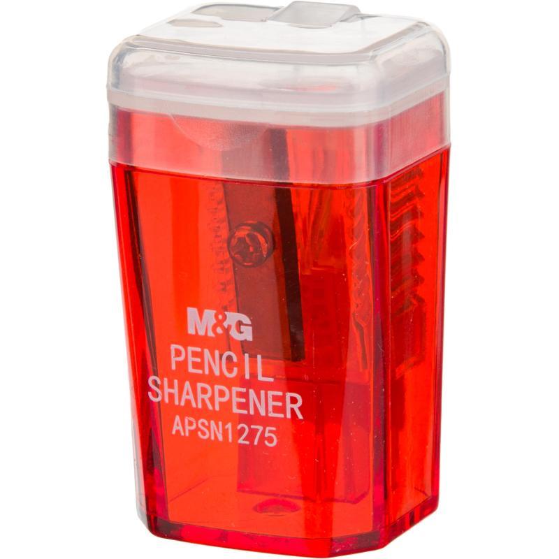 Точилка для карандашей M&G, 1 отверстие, с контейнером, цвет в ассортименте