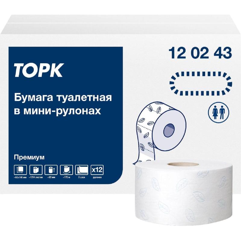 Бумага туалетная Торк/Tellus Премиум T2 2сл170м 850л 12рул/уп_110253/120243