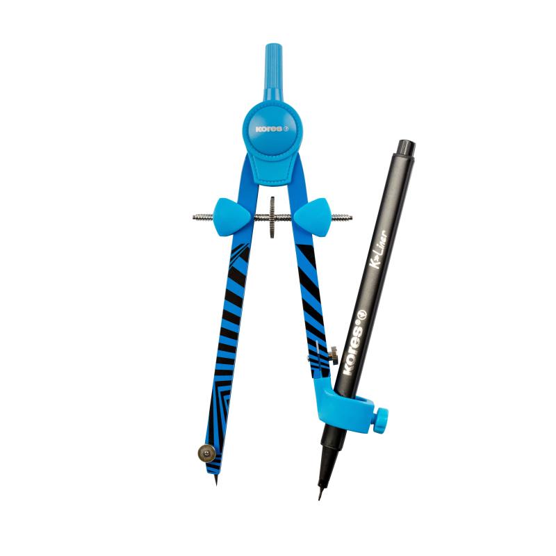 Циркуль Kores неоновый 170мм d260мм , цвета в асс, пл пенал