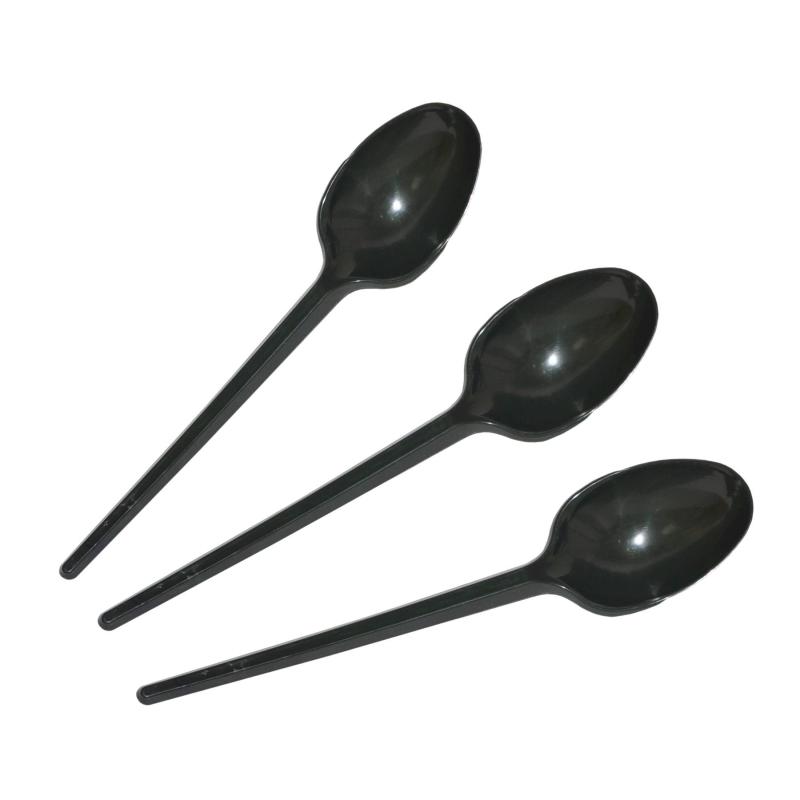 Ложка одноразовая столовая 165мм, ПС, черная, 2800шт/кор