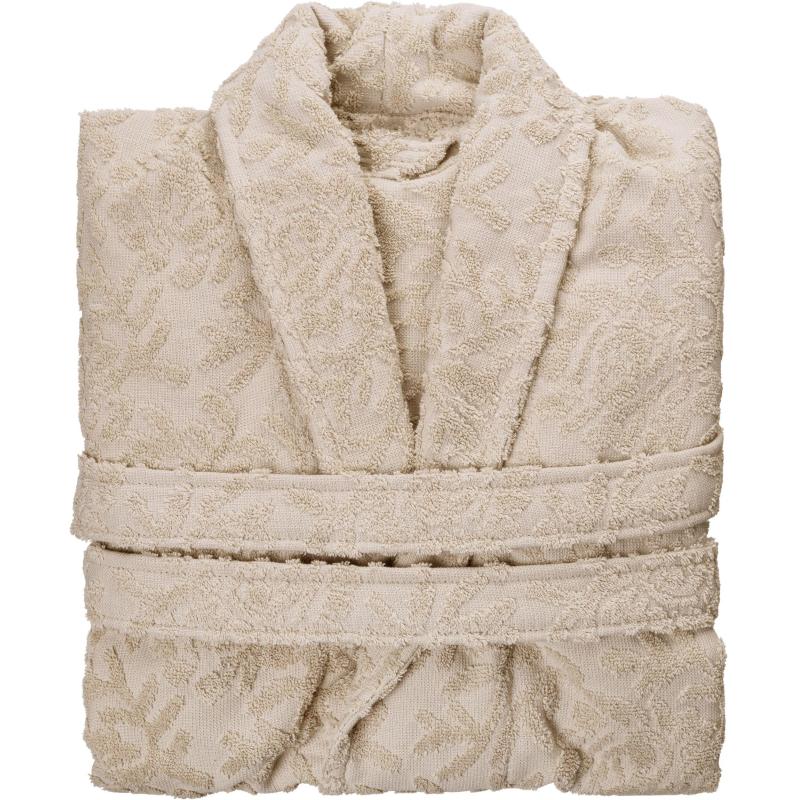 Халат  Махровый  ROESIA Шалевый Женский бежевый, XXL, 300гр/м2