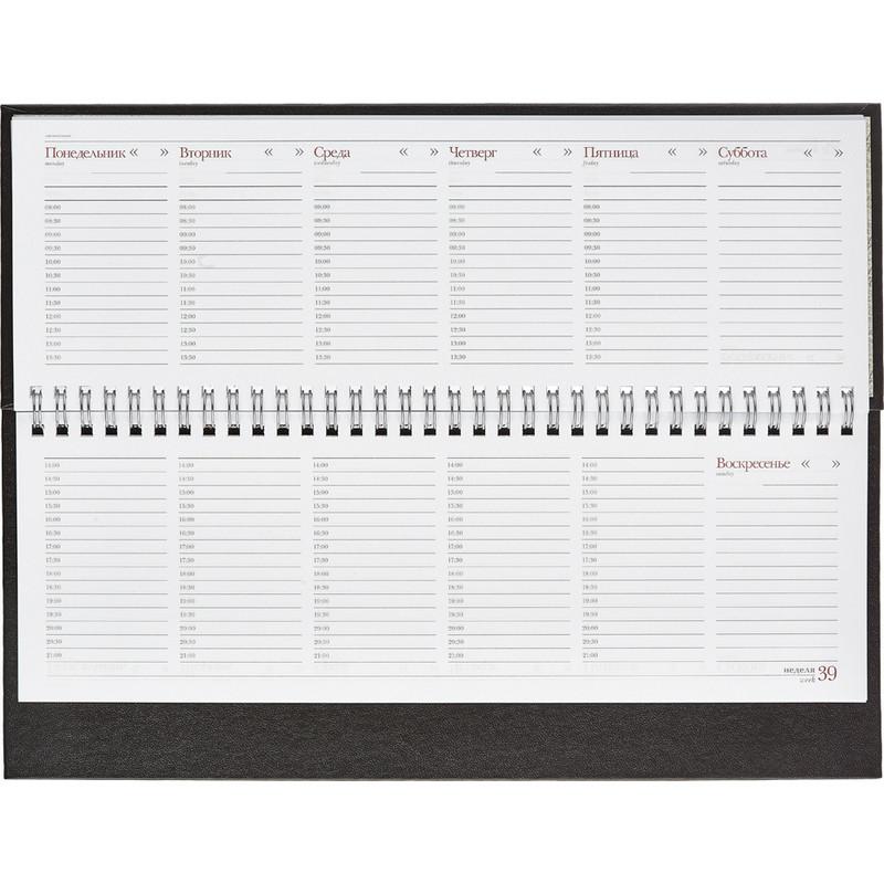 Планинг недатированный черный,305х130, 64 л.,Ideal 3-457/03