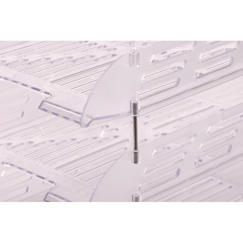 Лоток горизонтальный для бумаг Attache 2шт/наб на металл стерж прозрачный