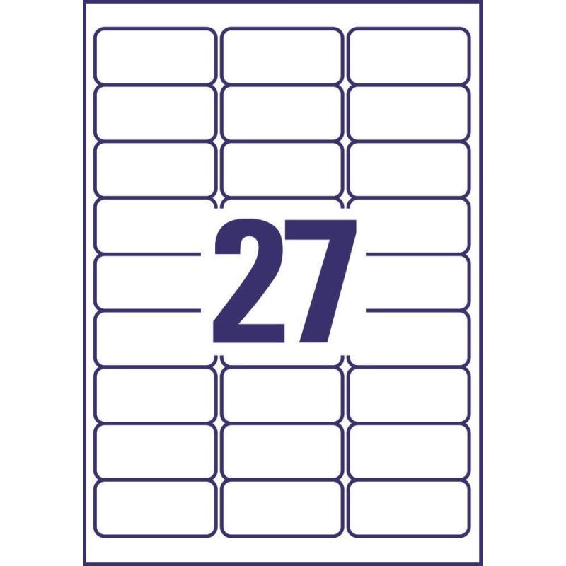 Этикетки самоклеящиеся суперкл. L7874-20,63,5x29,6мм белые 27шт/л А4,20л/уп