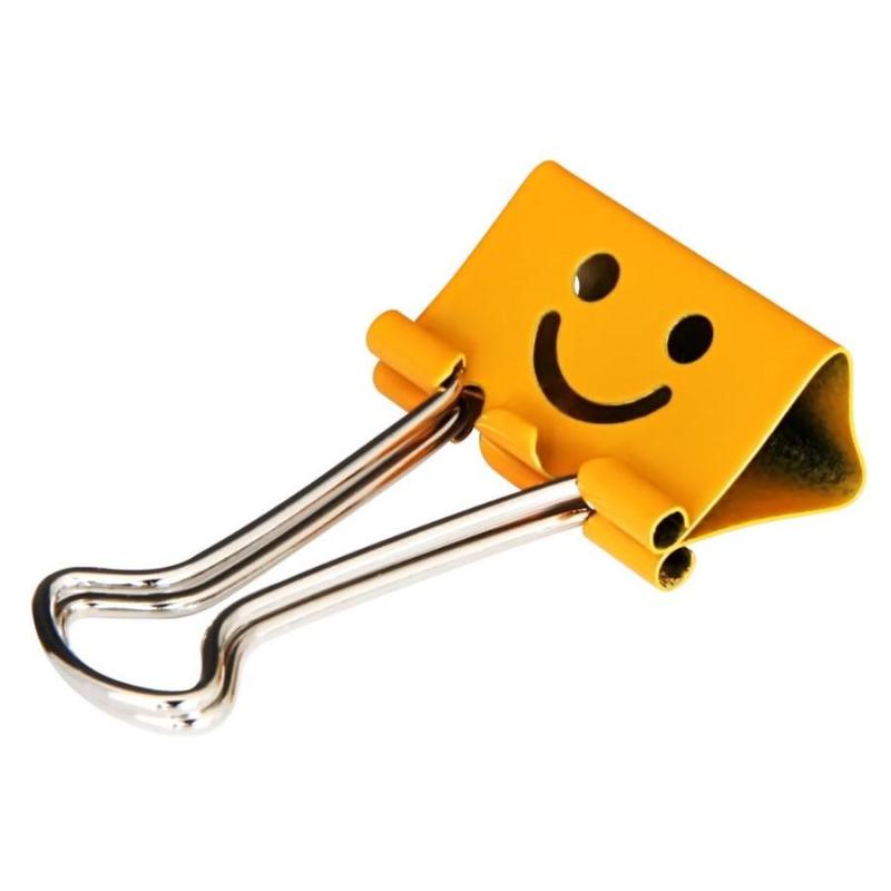 Зажимы для бумаг Deli 8487 Смайлы, 19мм, 40шт/уп в пласт. тубе, в асс