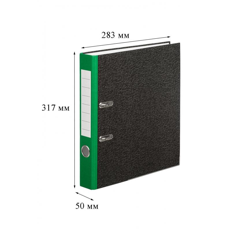 Папка-регистратор  50 мм мрамор с зелым кор,мет.уг,бум/бум