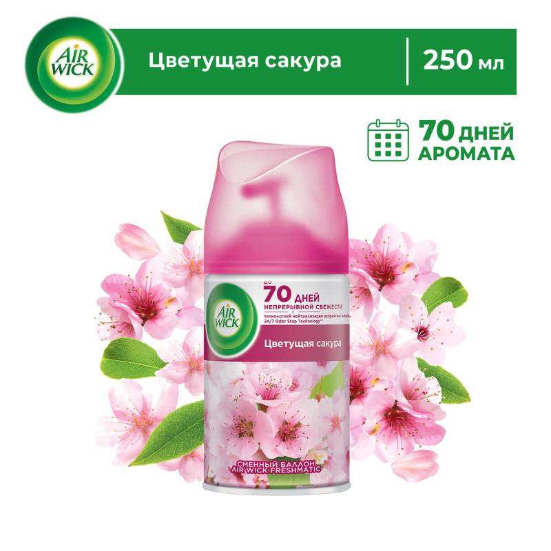 Баллон сменный для автоосвежителя Air Wick Pure Цветущая сакура, 250мл