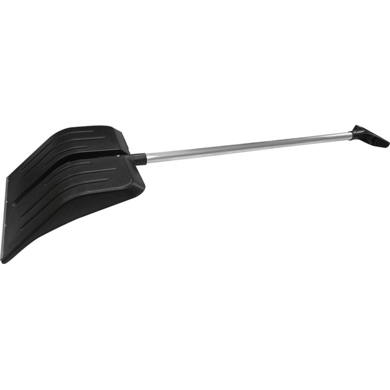Лопата д/уборки снега МЕТЕЛИЦА  41x40х140см пластик/ковш с р/ж алюмин/черен
