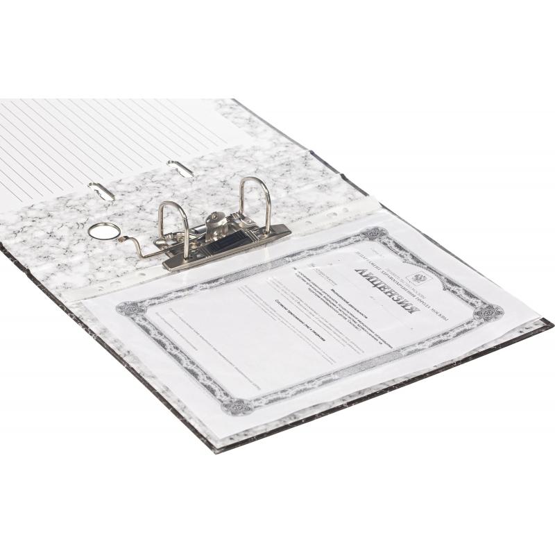 Папка-регистратор 50 мм мрамор ч/б (реестр)