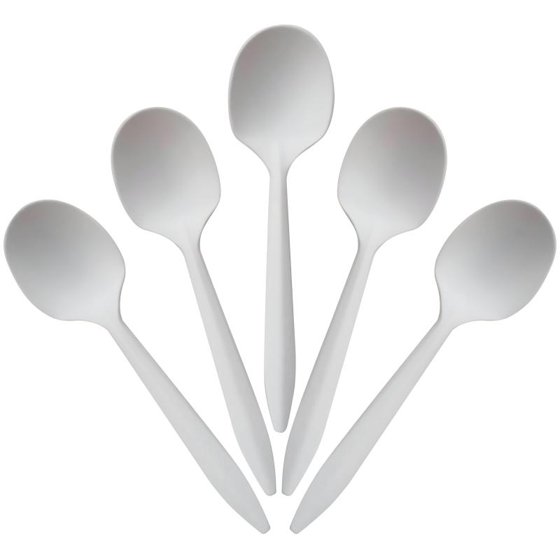 Ложка одноразовая 140 мм, бел.,кукурузный крахмал, 50 шт/уп GREEN MYSTERY