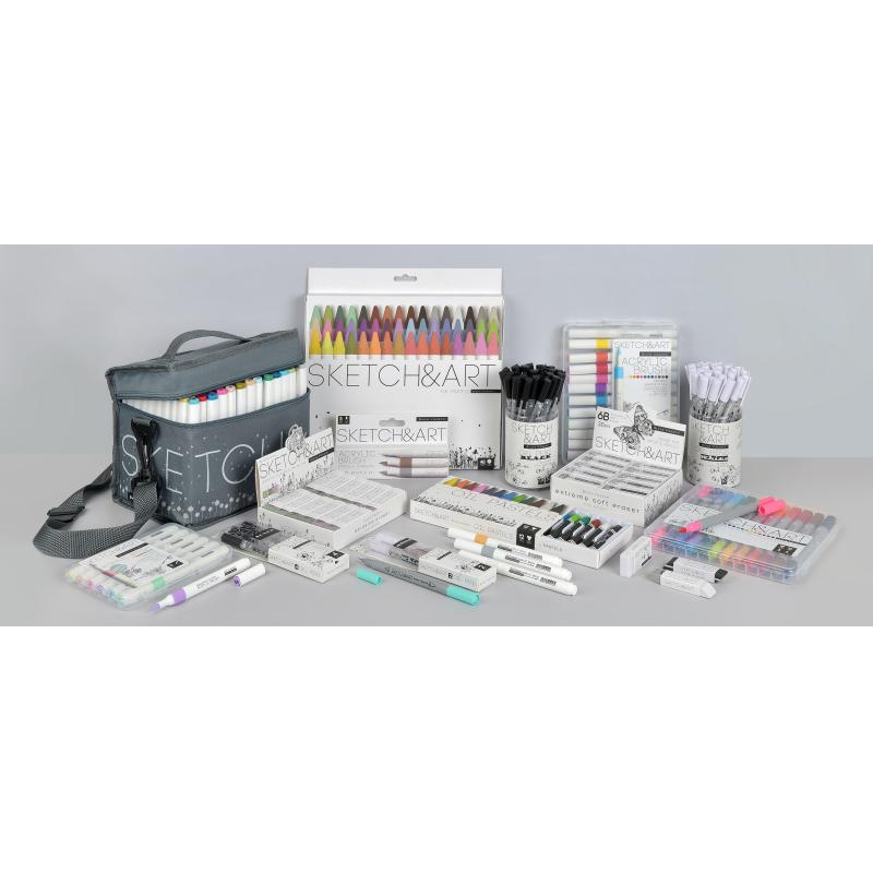 Набор маркеров кистей акриловых Sketch&Art, 12 ЦВ., 22-0155