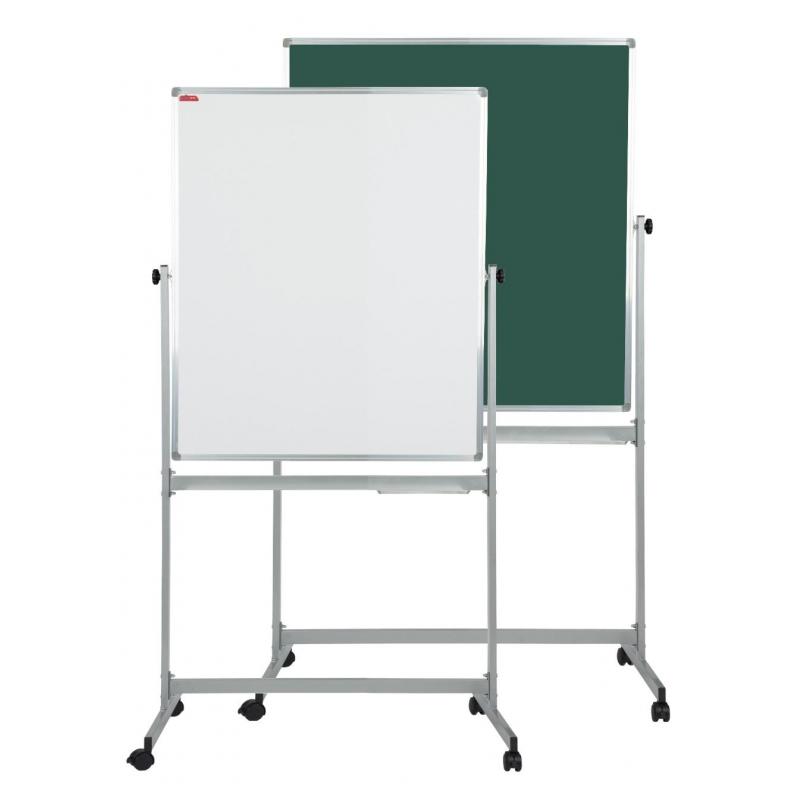 Доска магнитно-маркерная(бел)/меловая(зелен) Attache Twist 100х70вращ,ролик