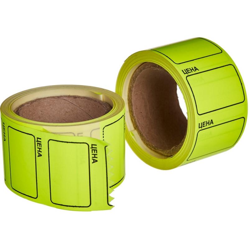 Ценники самоклеящиеся Цена 35x25мм,желтая 250шт/рул, 5 рул/уп