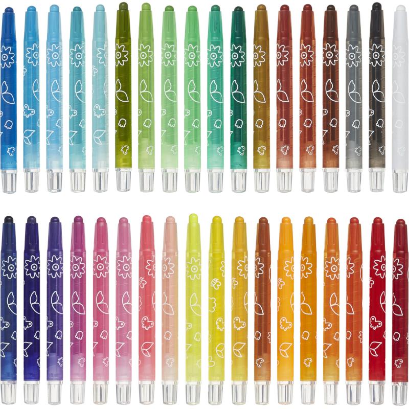 Мелки восковые M&G, круглые, выдвижной механизм, 36 цветов в наб, для детей