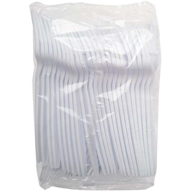 Вилка одноразовая 180мм, белая, кукурузный крахмал, 50шт/уп