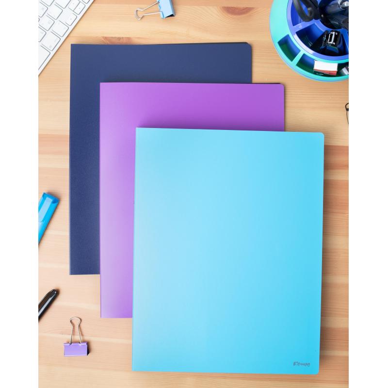 Скоросшиватель пластиковый с пруж.мех.Комус синий