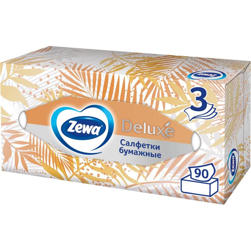 Салфетки косметические ZEWA-Deluxe 28420/3849 3-сл.90шт./уп.