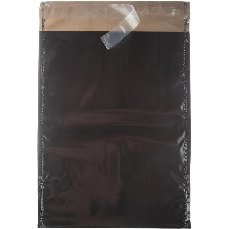 Курьер-пакет п/э без печати, без КСД черный 360х500+40, 50 мкм, 250 шт/уп